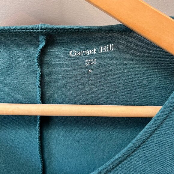 Garnet Hill Womens Teal Short-Sleeve Dress With‎ Pockets Medium - Picture 2 of 4